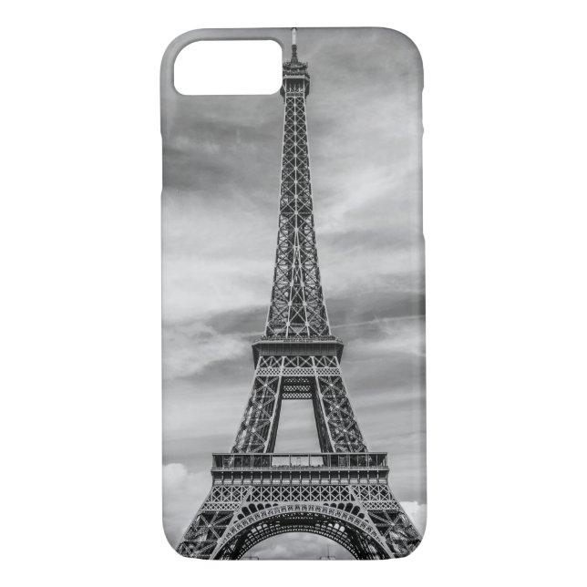 Black & White Eiffel Tower Paris France Case-Mate iPhone Case (Back)