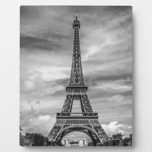Black & White Eiffel Tower Paris France Plaque