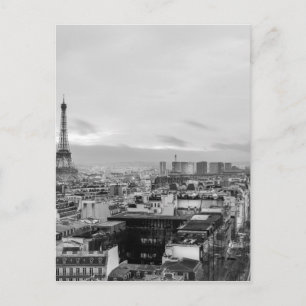 Black&White: Eiffel Tower, Paris, France Postcard