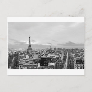 Black&White: Eiffel Tower, Paris, France Postcard