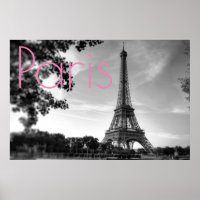 Black White Eiffel Tower Paris Romantic Love City