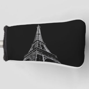 Black White Eiffel Tower Paris Travel Vintage Golf Head Cover