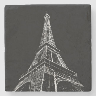Black White Eiffel Tower Paris Travel Vintage  Stone Coaster
