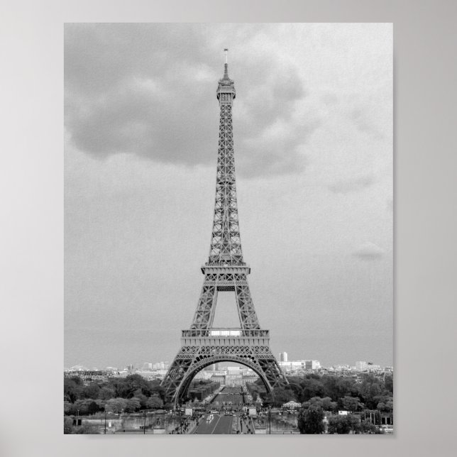 Black & White Eiffel Tower Sketch Poster (Front)