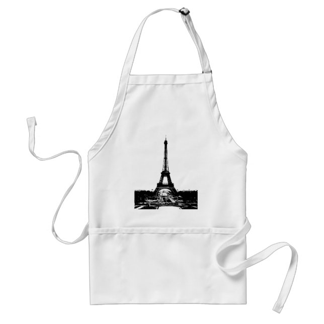 Black & White Eiffel Tower Standard Apron (Front)