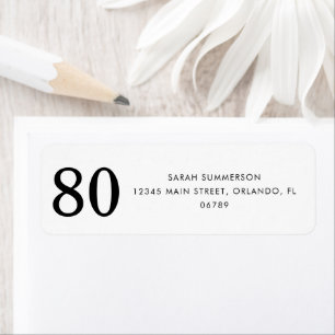 Black White Eighty 80th Birthday Party Address