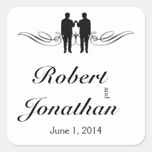 Black White Elegance Groom Wedding Envelope Seal