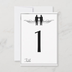 Black White Elegance Groom Wedding Table Number