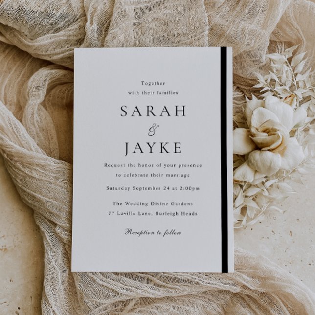 Black & White Elegance Wedding Invitation (Creator Uploaded)