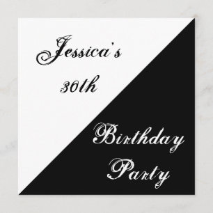 Black & White Elegant Birthday Party Event Invitation