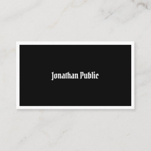 Black White Elegant Calligraphed Script Template Business Card