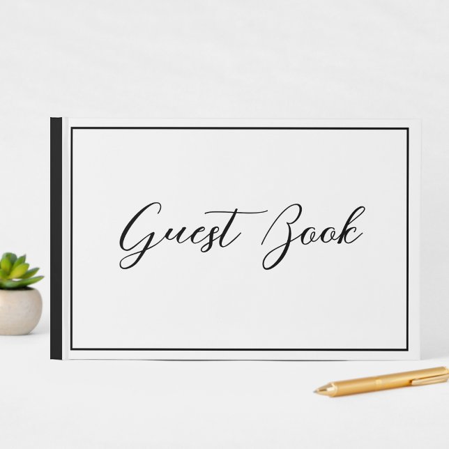 Black White Elegant Calligraphy Script   Guest Book (Creator Uploaded)