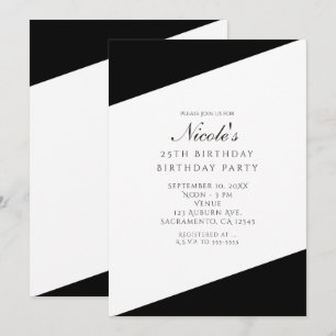 Black & White Elegant Chic Party Invitations