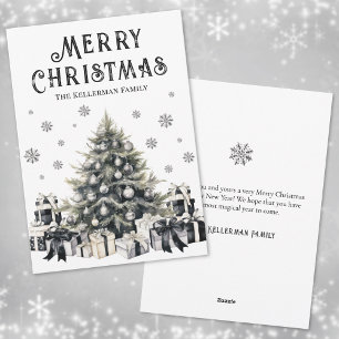 Black White Elegant Christmas Holiday Card