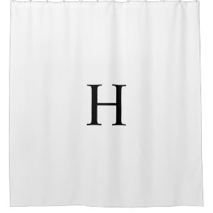 Black White Elegant Classic Monogram Shower Curtain