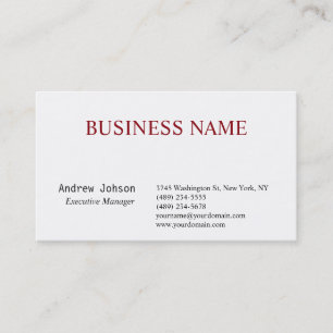 Black White Elegant Classical Simple Business Card