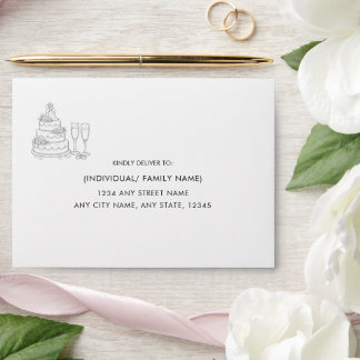 Black & White Elegant Custom Address Envelope