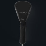 Black White Elegant Custom Name Year Gift Favour Golf Head Cover<br><div class="desc">Designed with classy,  elegant black and white background and text templates for name!</div>