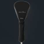 Black White Elegant Custom Name Year Gift Favour Golf Head Cover<br><div class="desc">Designed with classy,  elegant black and white background and text templates for name!</div>