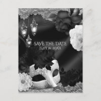 Black & White Elegant Masquerade Save the Date
