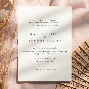 Black & White Elegant Minimalist  Formal  Wedding  Invitation
