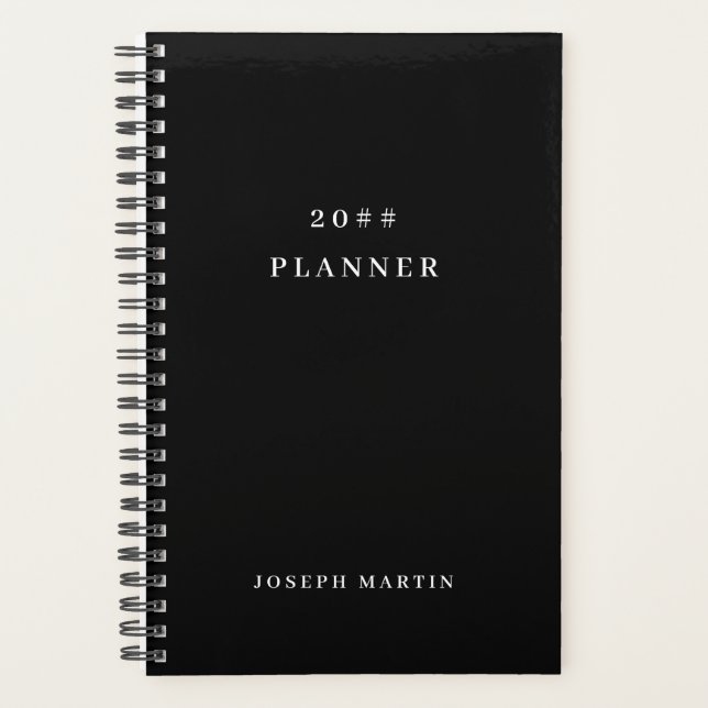 Black & White Elegant Minimalist Planner (Front)