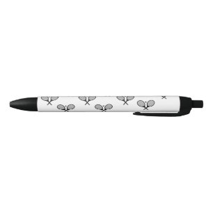 Black & White Elegant Minimalist Tennis Rackets  Ink Pen