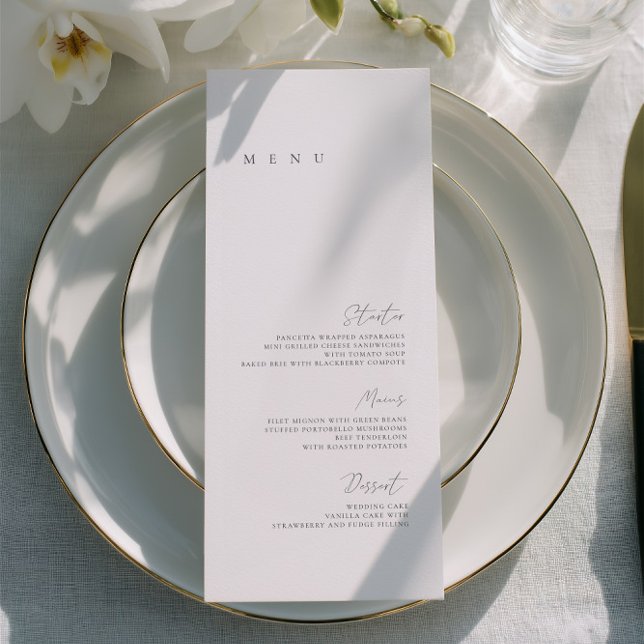 Black & White Elegant Minimalist Wedding Flat Menu (Black & White Elegant Minimalist Wedding Flat Menu)