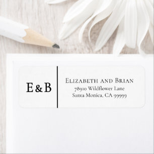 Black White Elegant Minimalistic Wedding Address