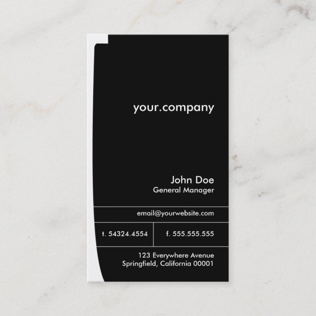 Black & White Elegant Modern  Professional Business Card (Front)