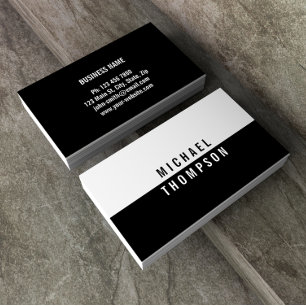 Black White Elegant Modern Simple Professional Business Card