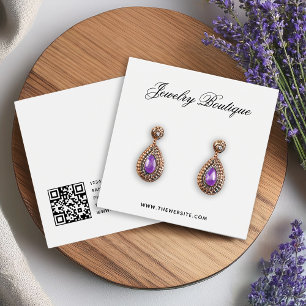  Black & White Elegant Script Earring Display Card