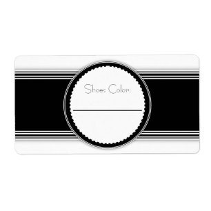 Black & White Elegant Shoe Box Labels