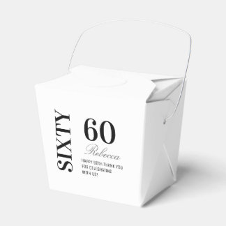 Black & White Elegant Sixty 60th Birthday Party  Favour Box