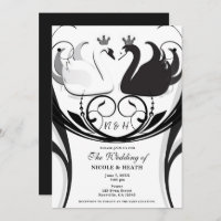 Black & White Elegant Swan Princess Wedding