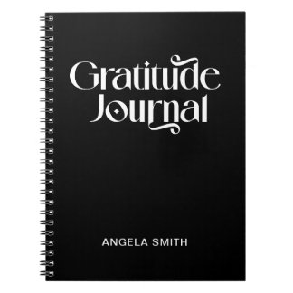 Black White Elegant Typography Gratitude Journal