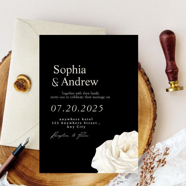 Black & White Elegant Wedding Invitation (Black & white Elegant Wedding invitation)