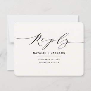 Black + white elegant wedding reply