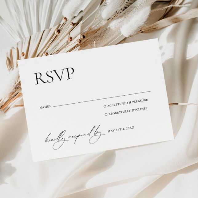 Black & White Elegant Wedding RSVP Card (Creator Uploaded)
