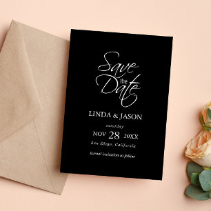 Black & White Elegant Wedding Save The Date Card