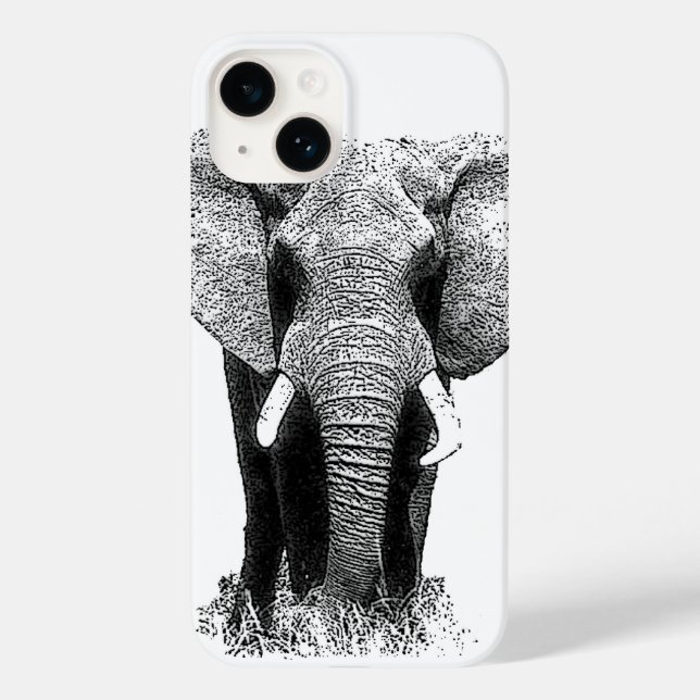 Black & White Elephant Case-Mate iPhone Case (Back)