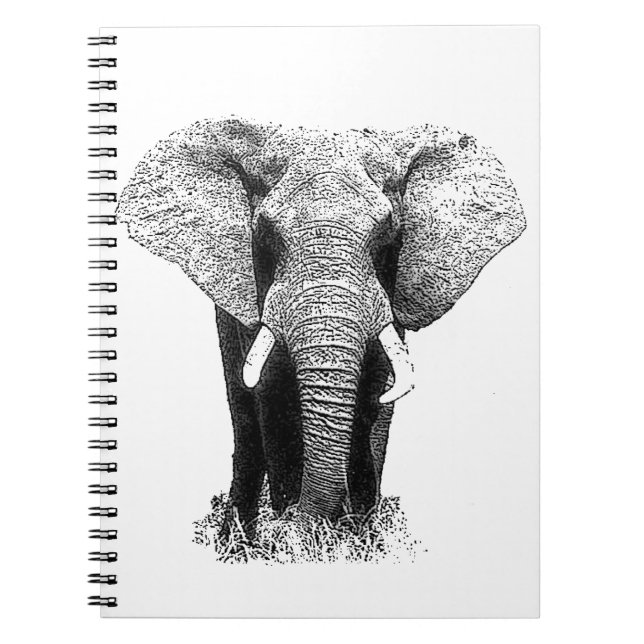 Black & White Elephant Notebook (Front)