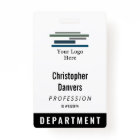 Black White Employee ID Large Logo Badge