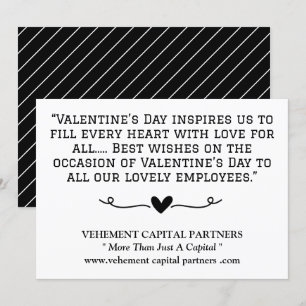 Black & White Employees Office Valentines Day Card