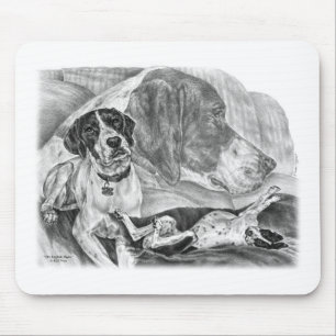Black & White English Pointer Dogs Mouse Mat
