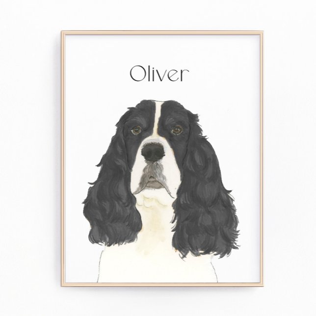 Black & White English Springer Spaniel Art Photo Print (Creator Uploaded)