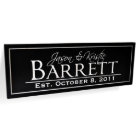 Black/White Engraved Family Name Sign            