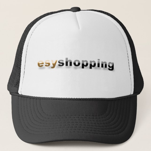 black & white esyshopping trucker hat (Front)