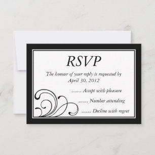 Black & White Event Reply, RSVP or Response Cards