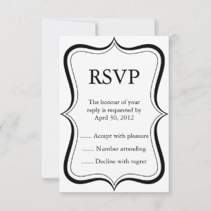 Black & White Event Reply, RSVP or Response Cards